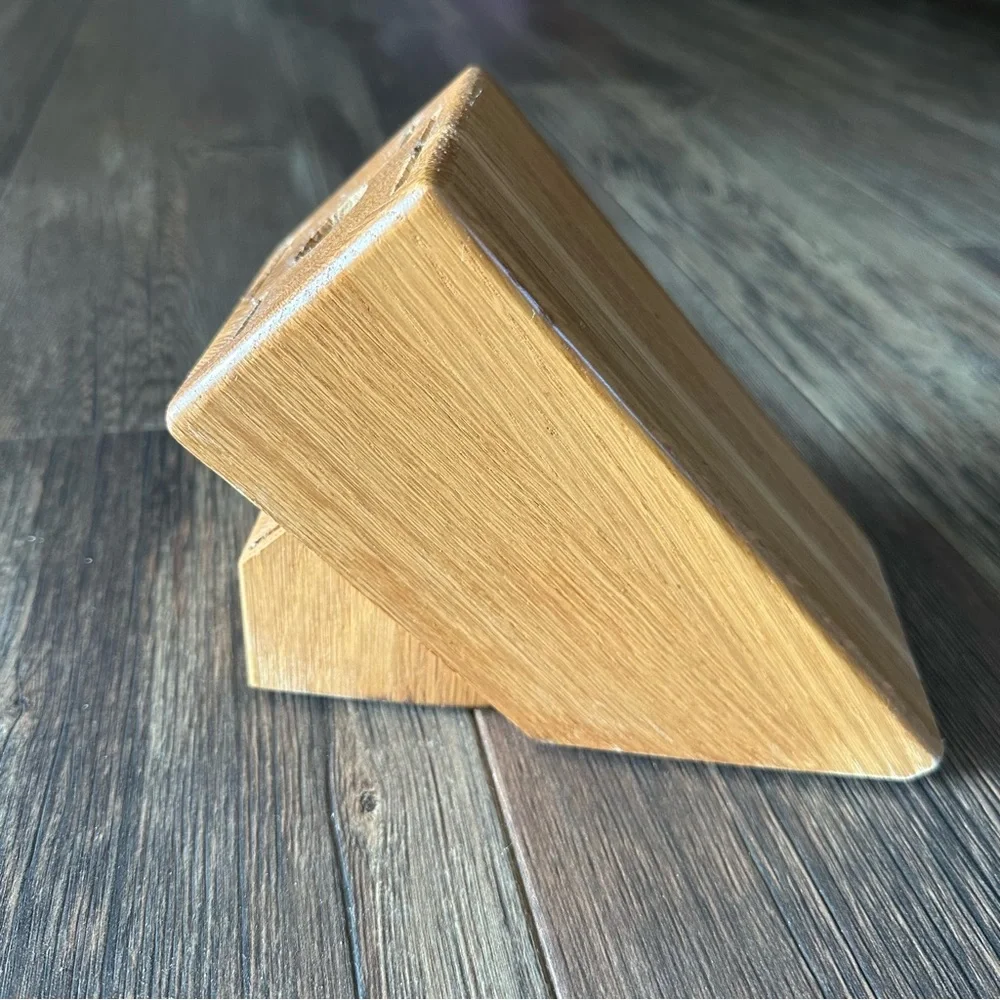 CUTCO oak knife block 5 steak slots scissor hole and 4 butcher knife